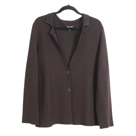 Eileen Fisher Silk Cotton Blend Cardigan - Picture 1 of 16